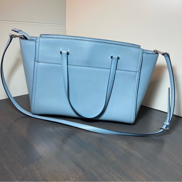 👜 Kate Spade Cameron Street Candace Satchel Light Blue Pebbled Leather - Picture 9 of 16